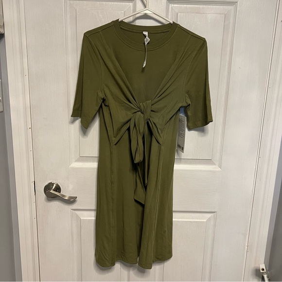 Lululemon bronze green wrap dress - Picture 4 of 5